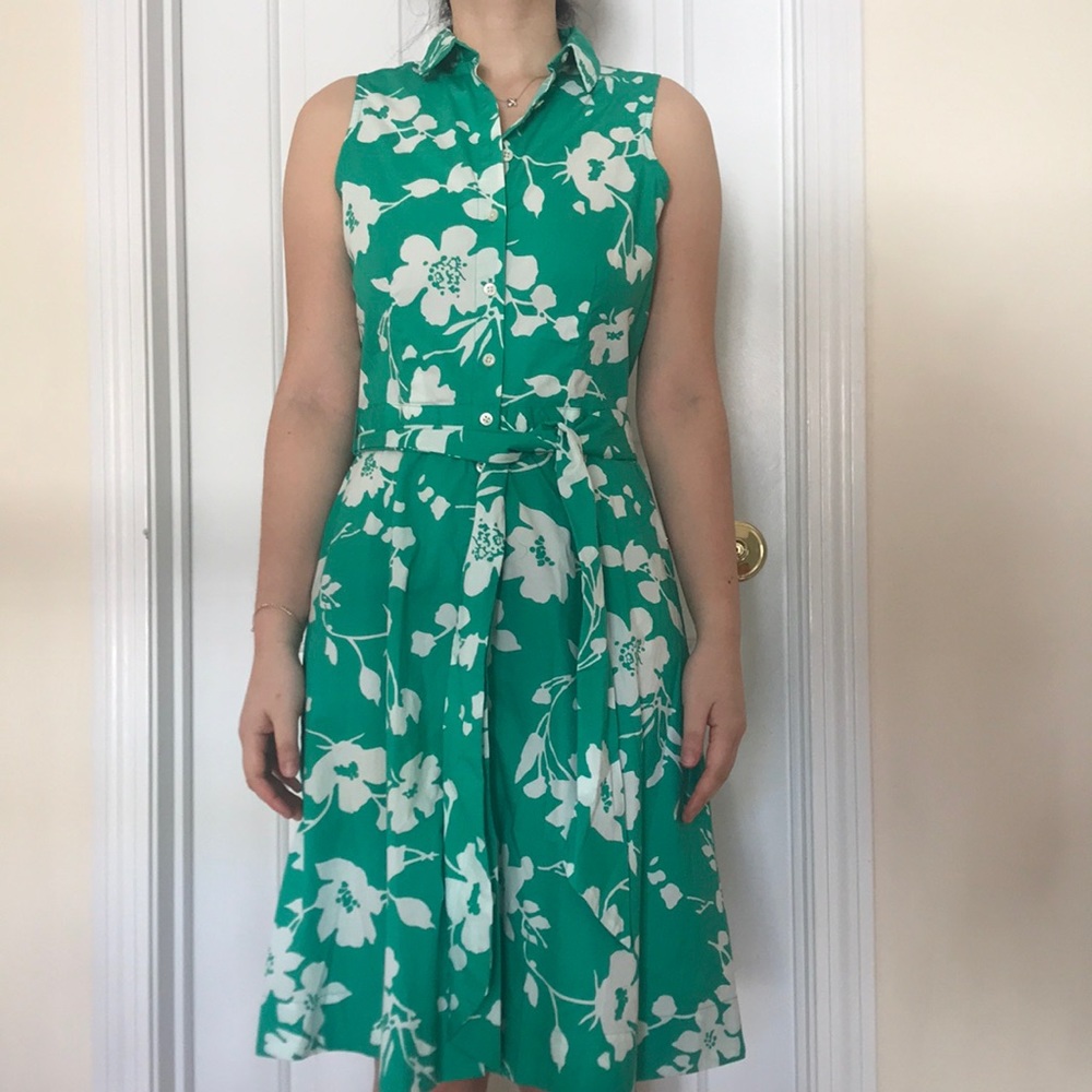 NWOT J Crew sleeveless green floral sundress